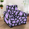 Purple And Black Cow Print Armchair Cover-grizzshop