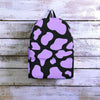 Purple And Black Cow Print Backpack-grizzshop