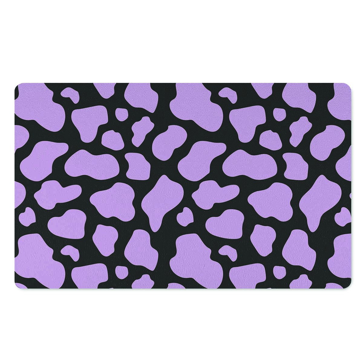 Purple And Black Cow Print Door Mat-grizzshop