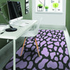 Purple And Black Cow Print Floor Mat-grizzshop