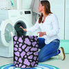 Purple And Black Cow Print Laundry Basket-grizzshop