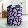 Purple And Black Cow Print Laundry Basket-grizzshop