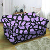 Purple And Black Cow Print Loveseat Cover-grizzshop