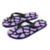 Purple And Black Cow Print Men's Flip Flops-grizzshop