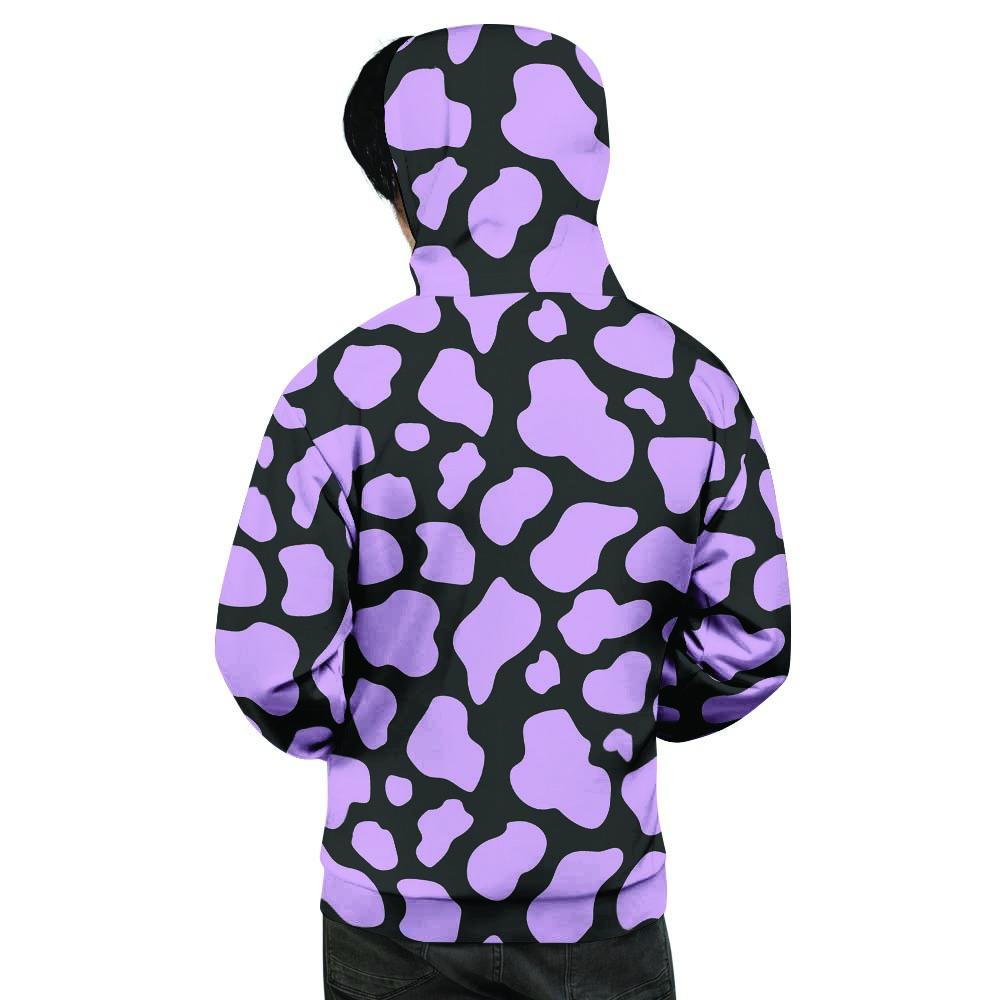Purple And Black Cow Print Men's Hoodie-grizzshop