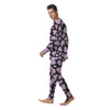 Purple And Black Cow Print Men's Pajamas-grizzshop