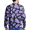 Purple And Black Cow Print Men's Sweatshirt-grizzshop