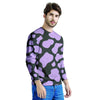 Purple And Black Cow Print Men's Sweatshirt-grizzshop