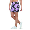 Purple And Black Cow Print Mini Skirt-grizzshop