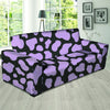 Purple And Black Cow Print Sofa Cover-grizzshop