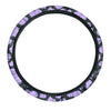 Purple And Black Cow Print Steering Wheel Cover-grizzshop