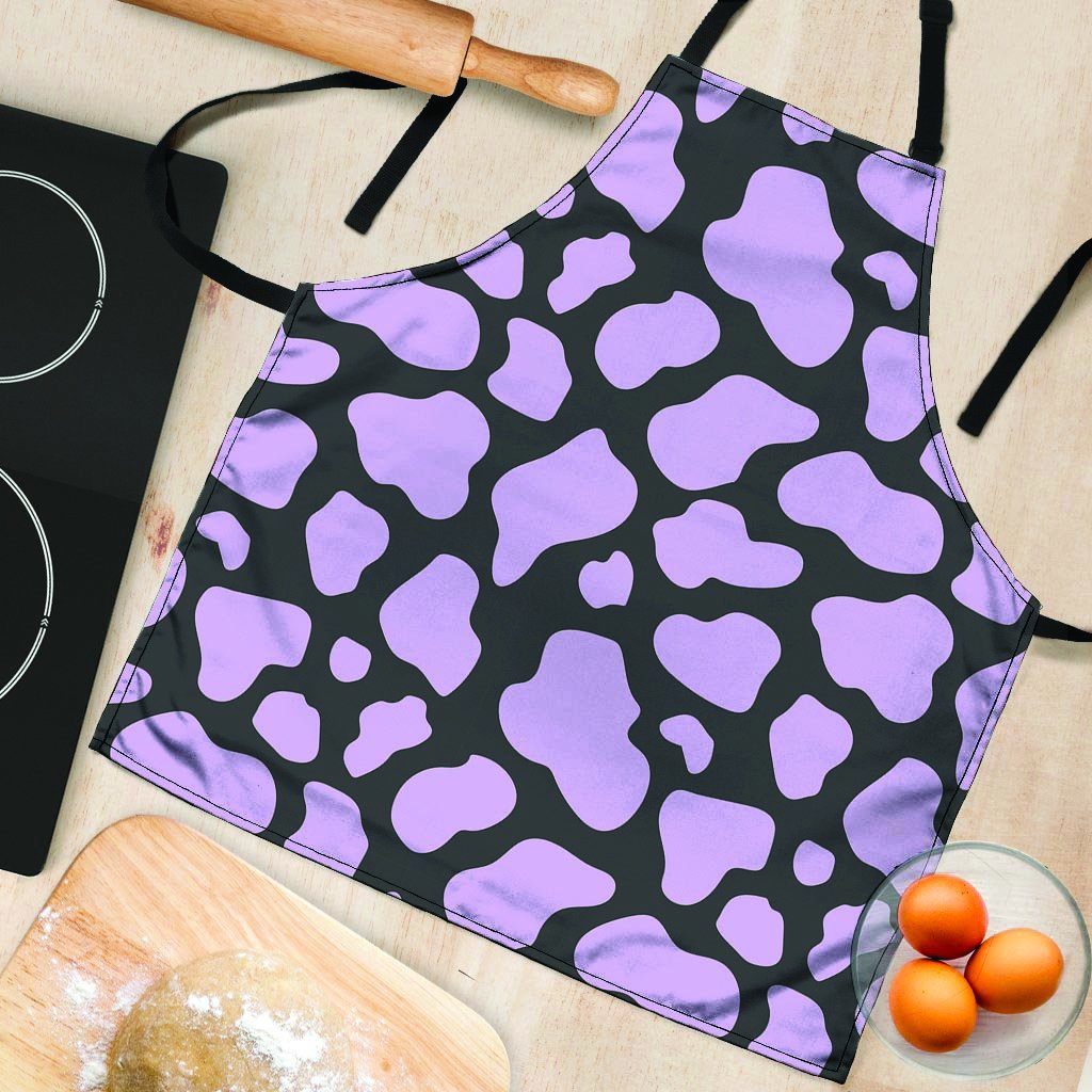 Purple And Black Cow Print Women's Apron-grizzshop