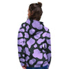 Purple And Black Cow Print Women's Hoodie-grizzshop