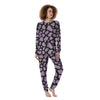 Purple And Black Cow Print Women's Pajamas-grizzshop