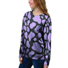 Purple And Black Cow Print Women's Sweatshirt-grizzshop