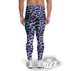 Purple And Blue Neon Leopard Print Men's Leggings-grizzshop