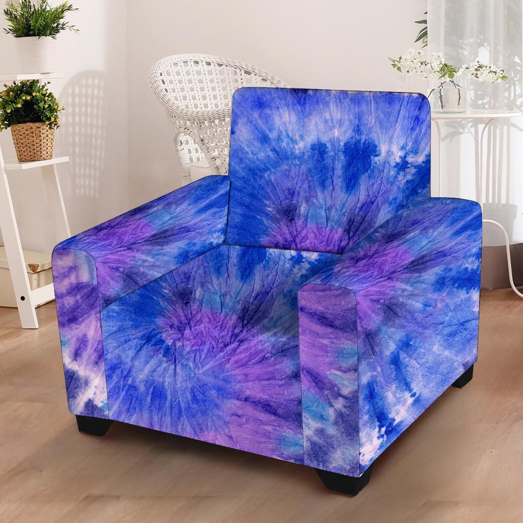 Purple And Blue Tie Dye Armchair Cover-grizzshop