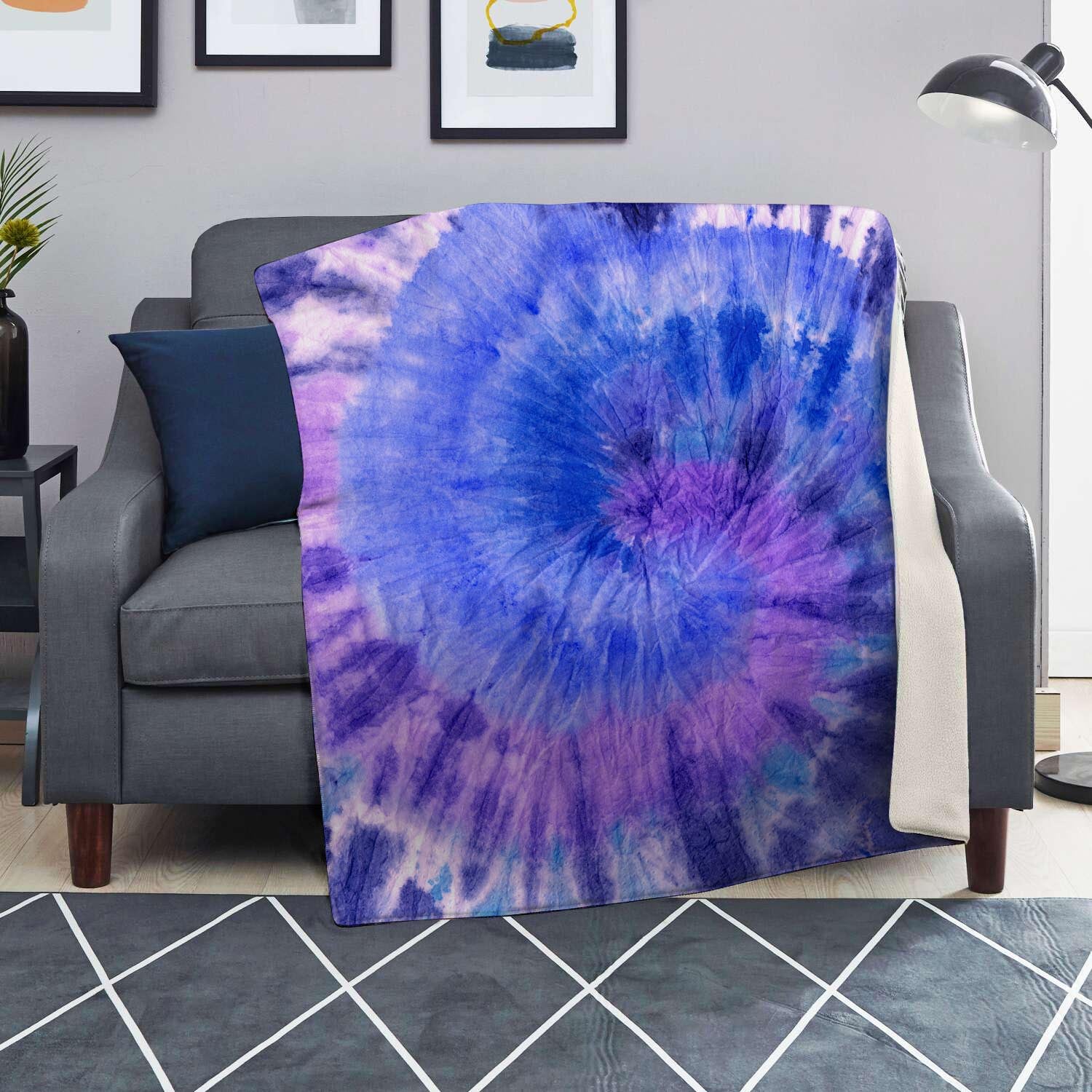 Purple And Blue Tie Dye Blanket