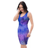 Purple And Blue Tie Dye Bodycon Dress-grizzshop