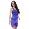 Purple And Blue Tie Dye Bodycon Dress-grizzshop