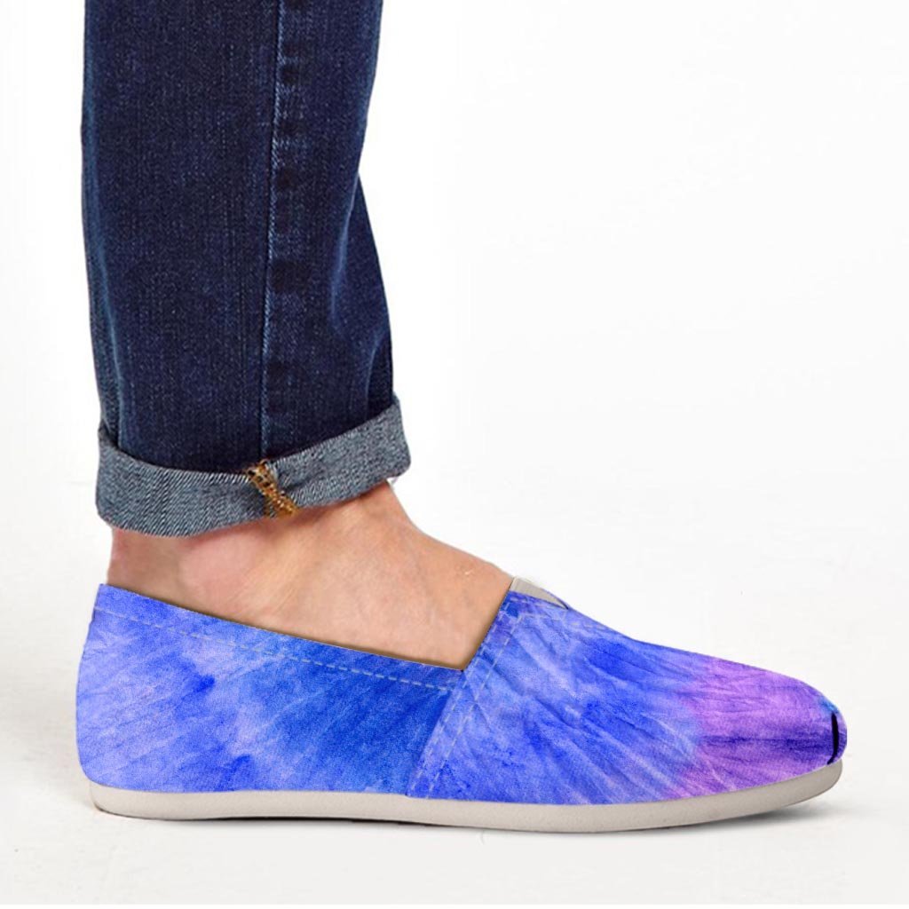 Purple And Blue Tie Dye Canvas Shoes-grizzshop