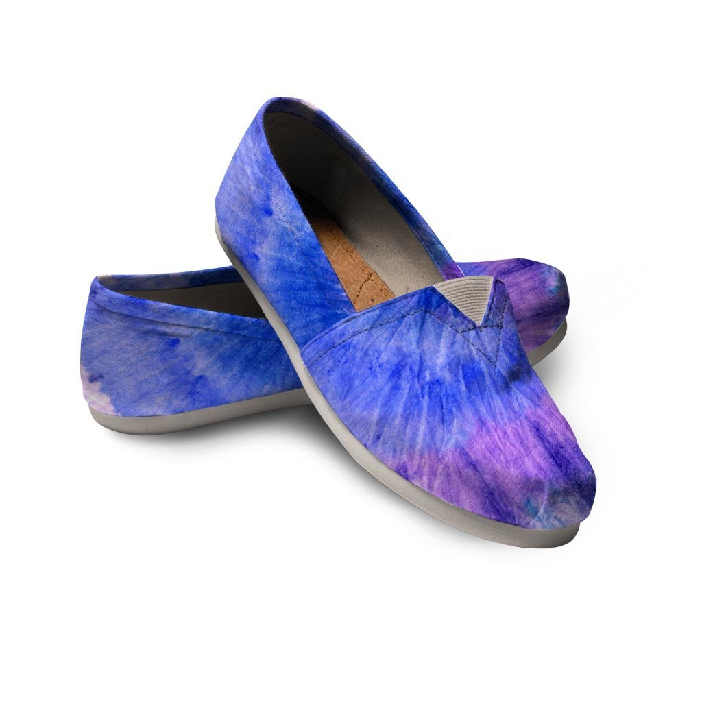 Purple And Blue Tie Dye Canvas Shoes-grizzshop
