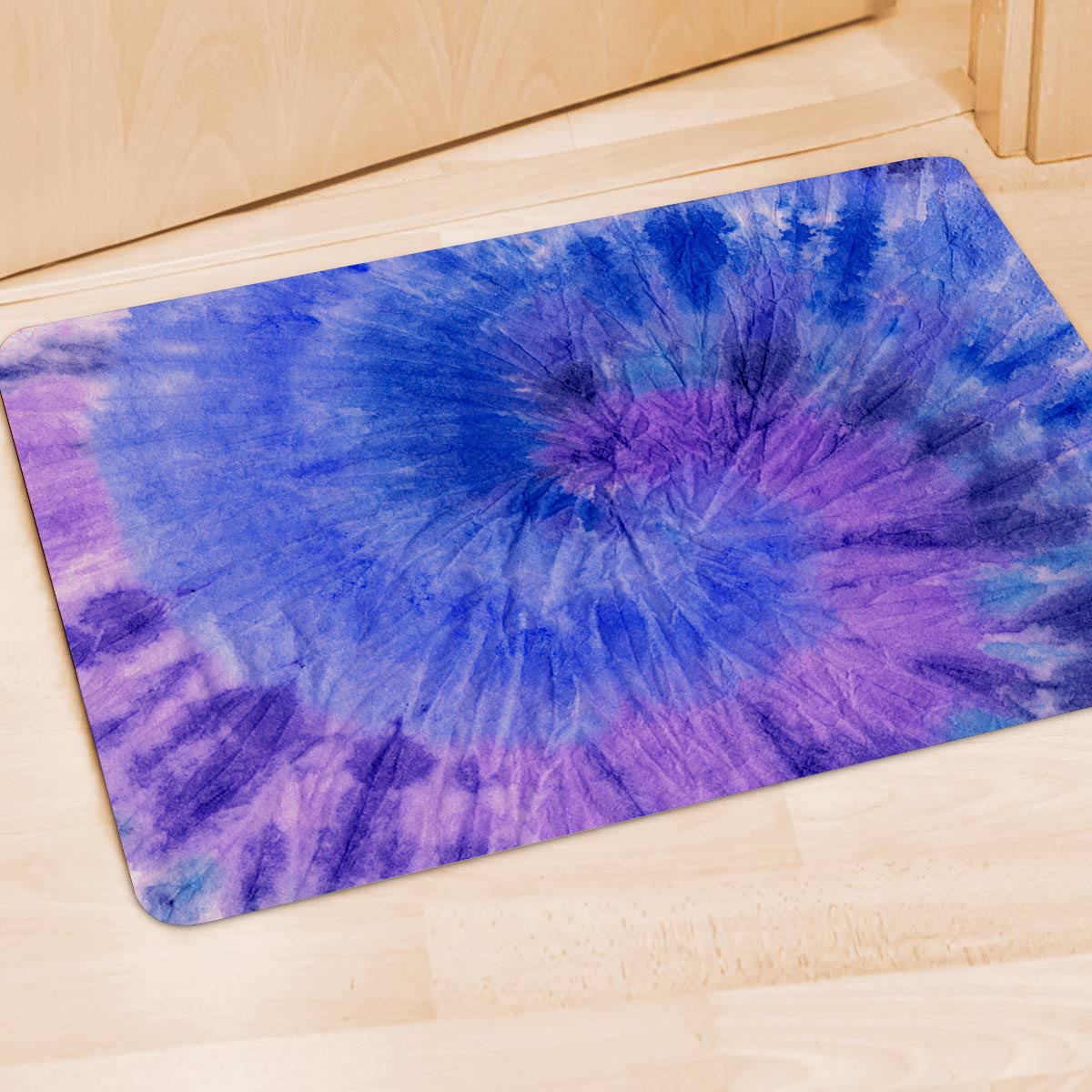 Purple And Blue Tie Dye Door Mat-grizzshop