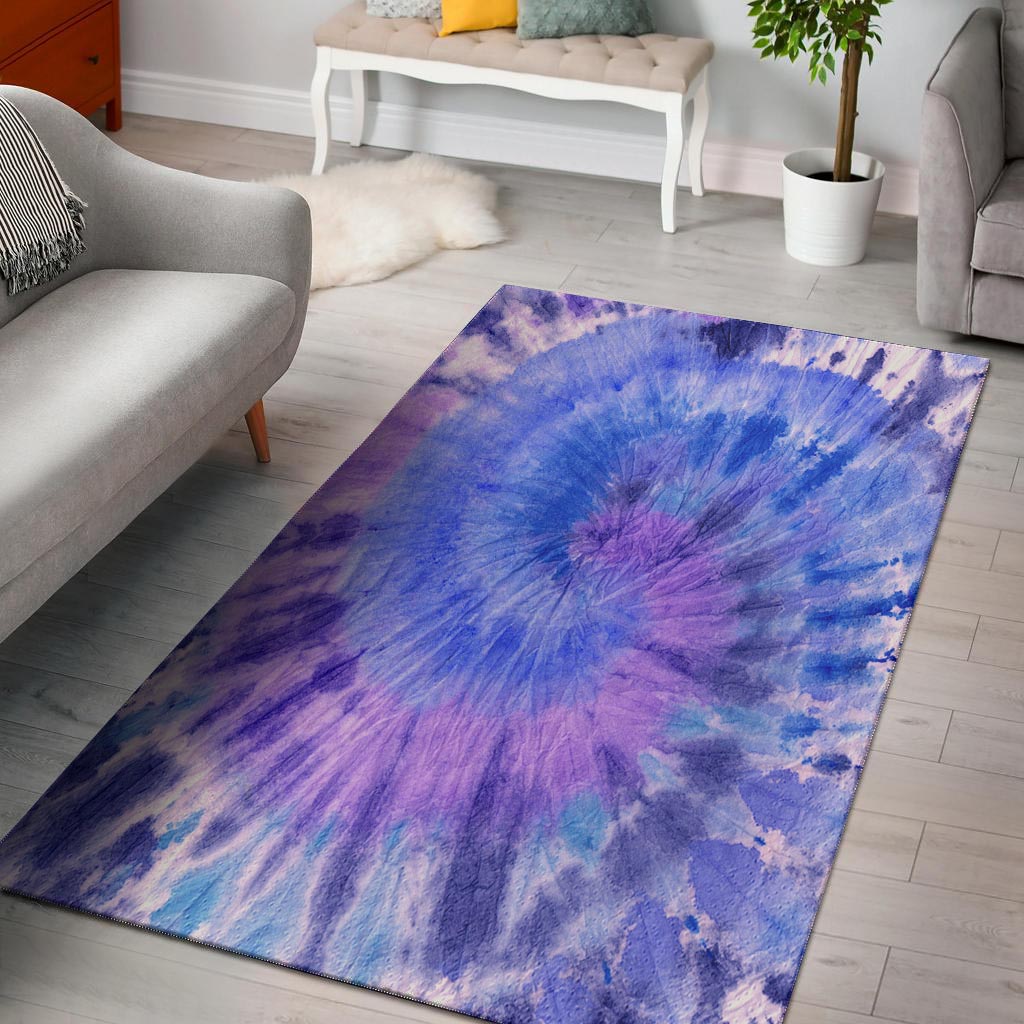 Purple And Blue Tie Dye Floor Mat-grizzshop