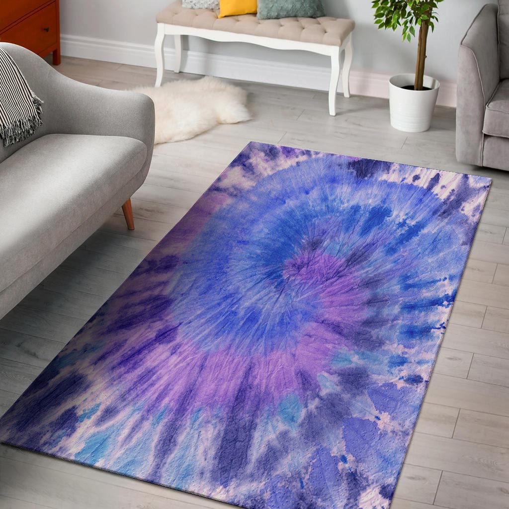 Purple And Blue Tie Dye Floor Mat-grizzshop
