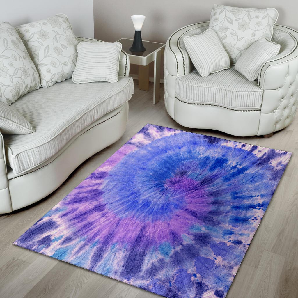 Purple And Blue Tie Dye Floor Mat-grizzshop