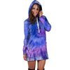 Purple And Blue Tie Dye Hoodie Dress-grizzshop