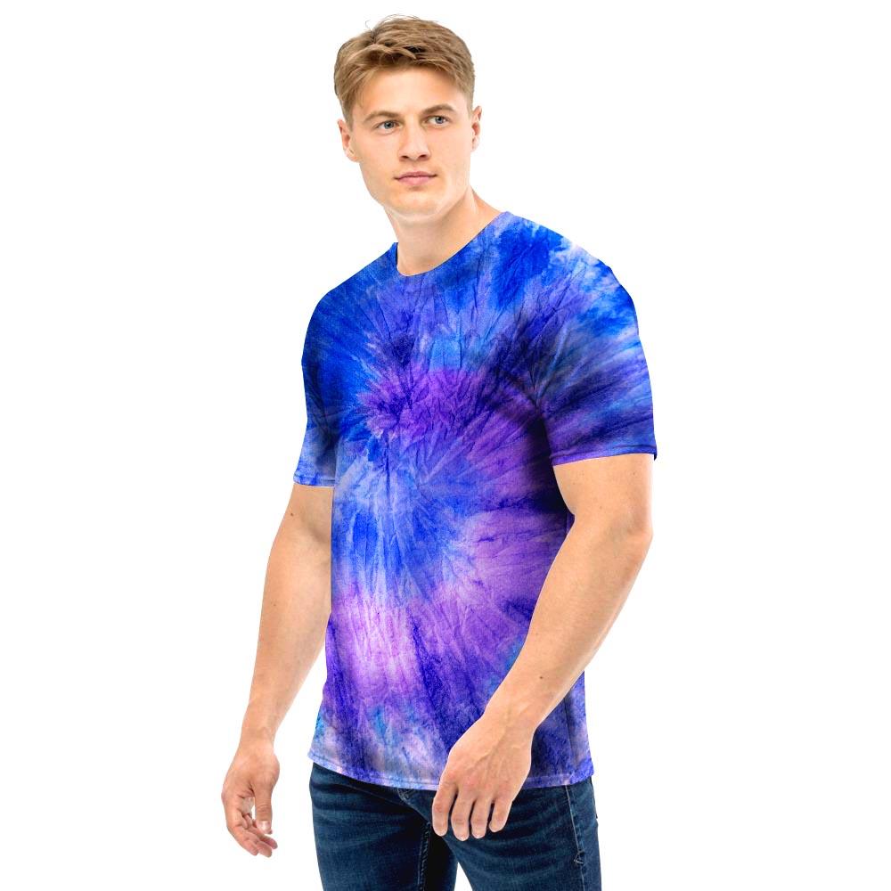 Purple And Blue Tie Dye Men T Shirt-grizzshop