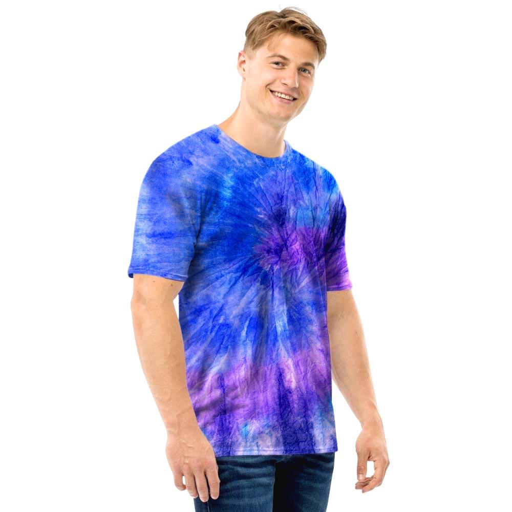 Purple And Blue Tie Dye Men T Shirt-grizzshop