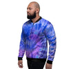 Purple And Blue Tie Dye Men's Bomber Jacket-grizzshop