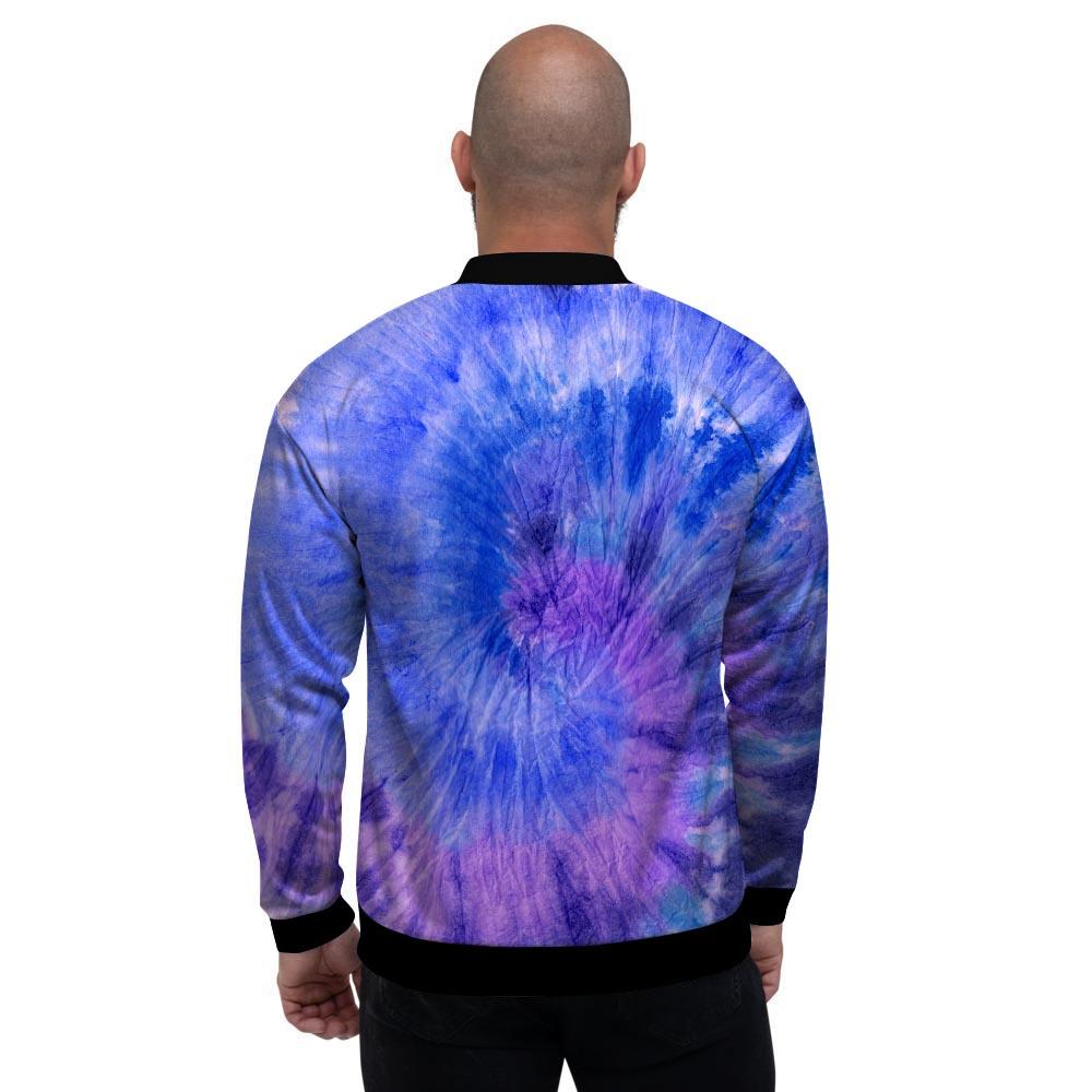 Purple And Blue Tie Dye Men's Bomber Jacket-grizzshop