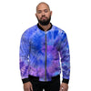 Purple And Blue Tie Dye Men's Bomber Jacket-grizzshop