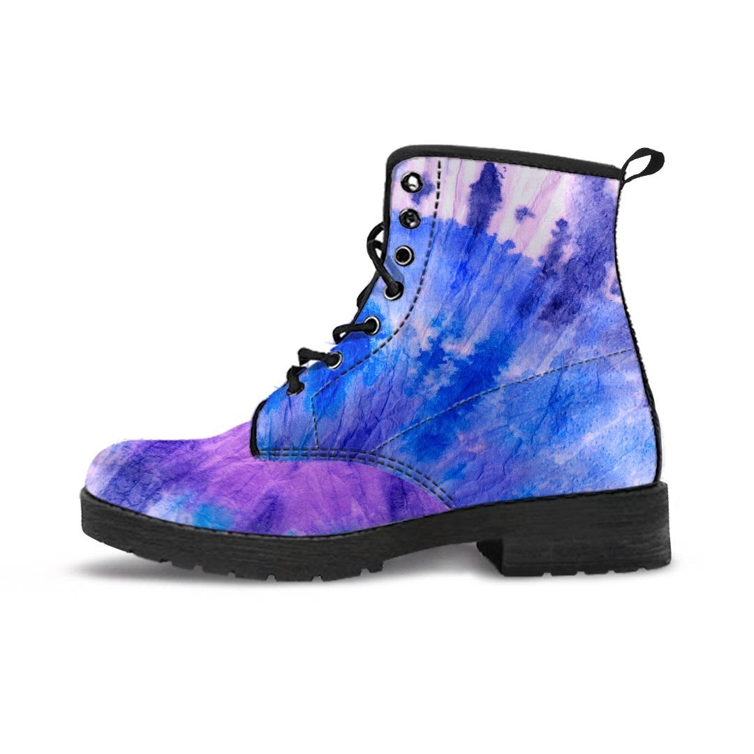 Purple And Blue Tie Dye Men's Boots-grizzshop