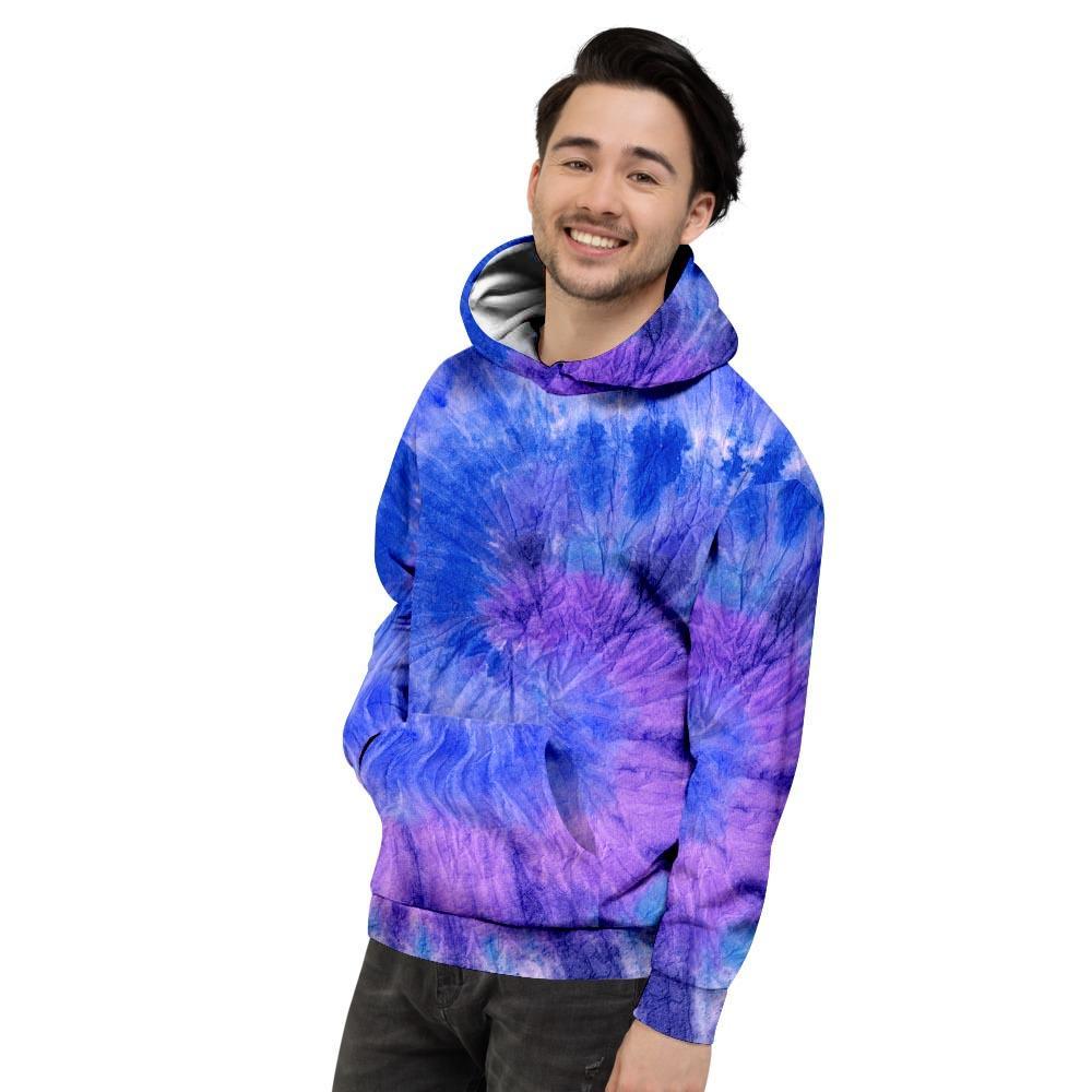 Purple And Blue Tie Dye Men's Hoodie-grizzshop