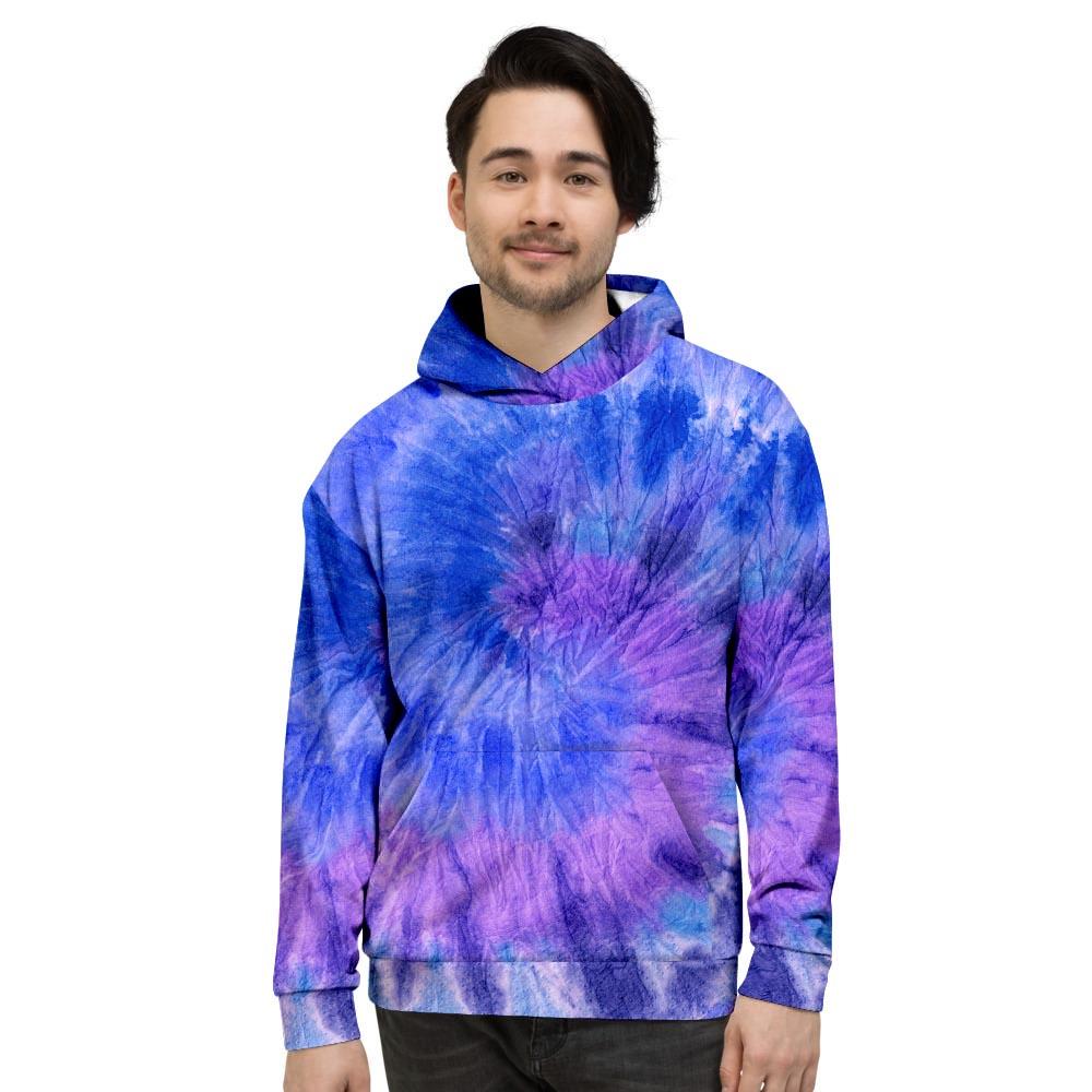 Purple And Blue Tie Dye Men's Hoodie-grizzshop