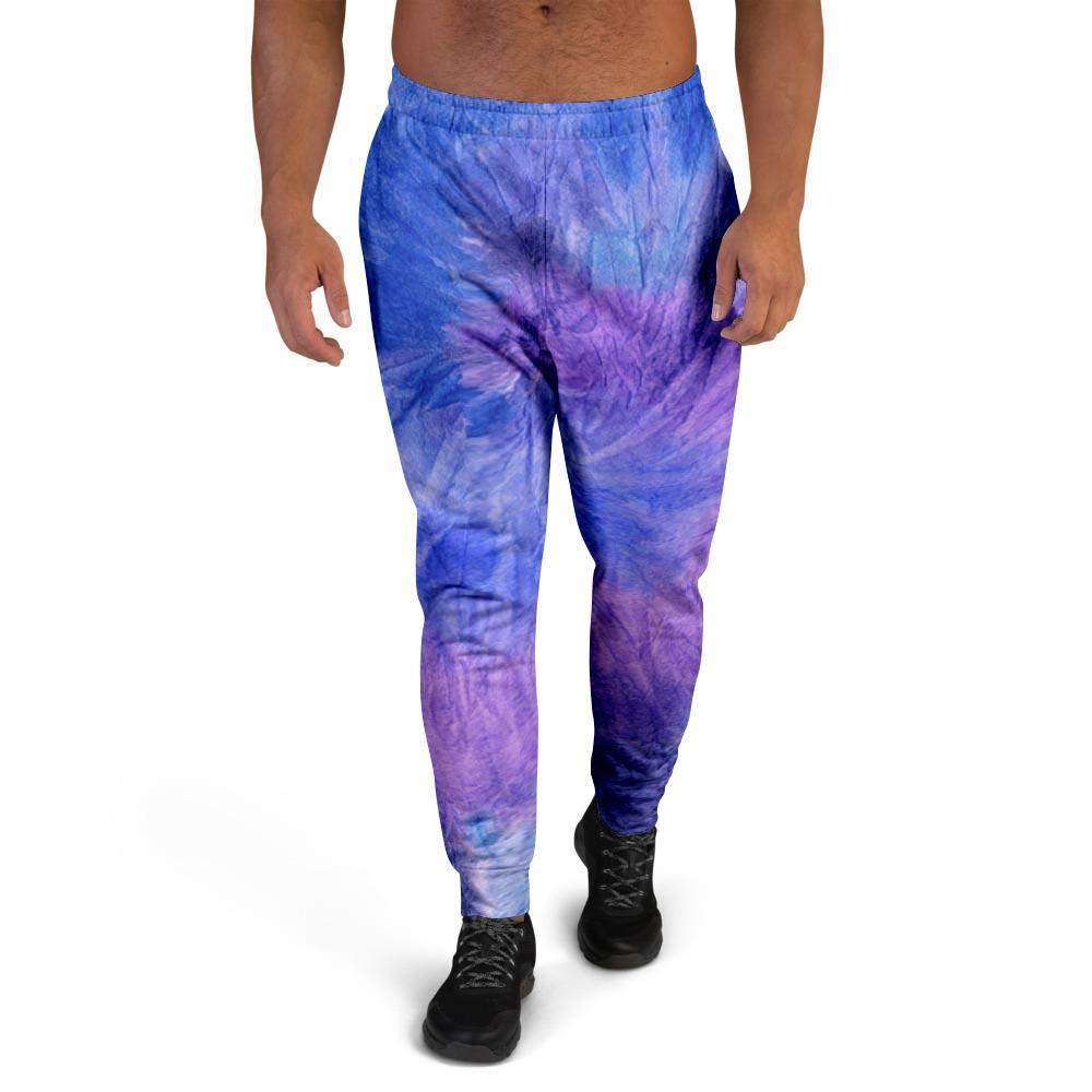 Purple And Blue Tie Dye Men's Joggers-grizzshop