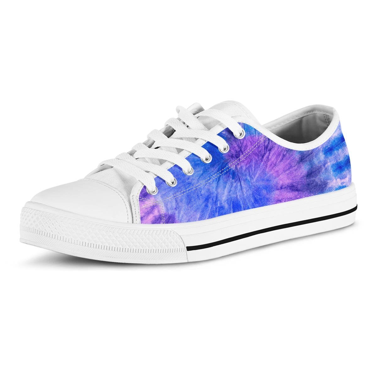 Purple And Blue Tie Dye Men's Low Top Shoes-grizzshop