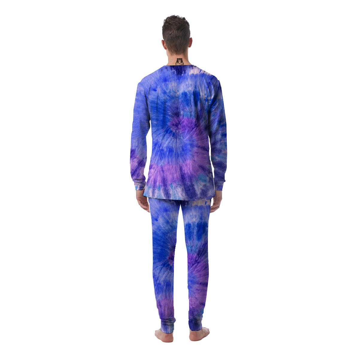 Purple And Blue Tie Dye Men's Pajamas-grizzshop