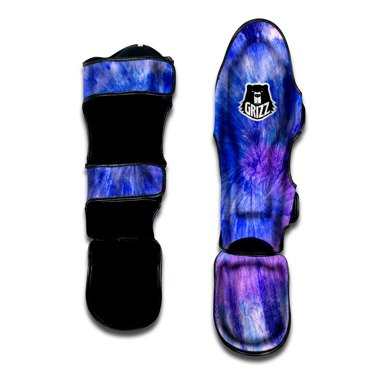 Purple And Blue Tie Dye Muay Thai Shin Guard-grizzshop