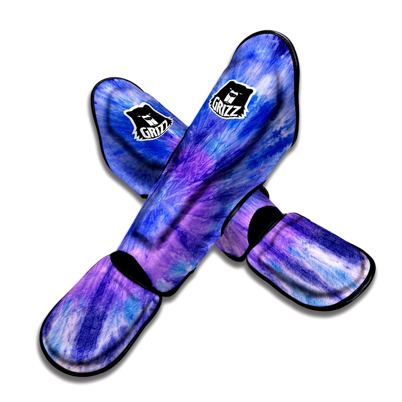 Purple And Blue Tie Dye Muay Thai Shin Guard-grizzshop