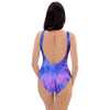 Purple And Blue Tie Dye One Piece Swimsuite-grizzshop