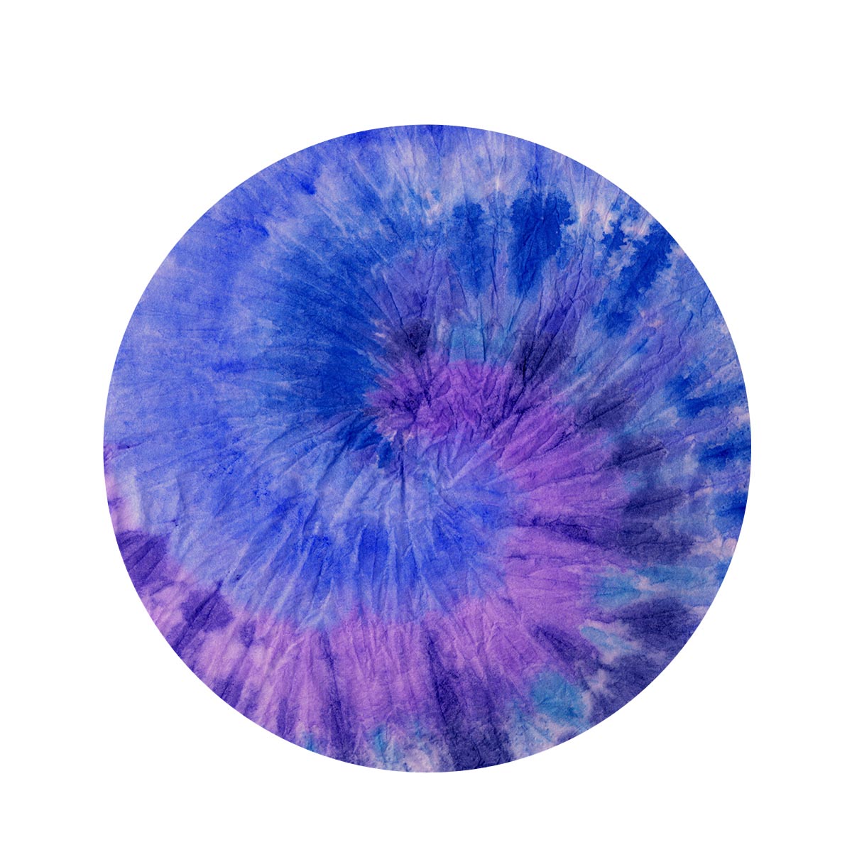 Purple And Blue Tie Dye Round Rug-grizzshop