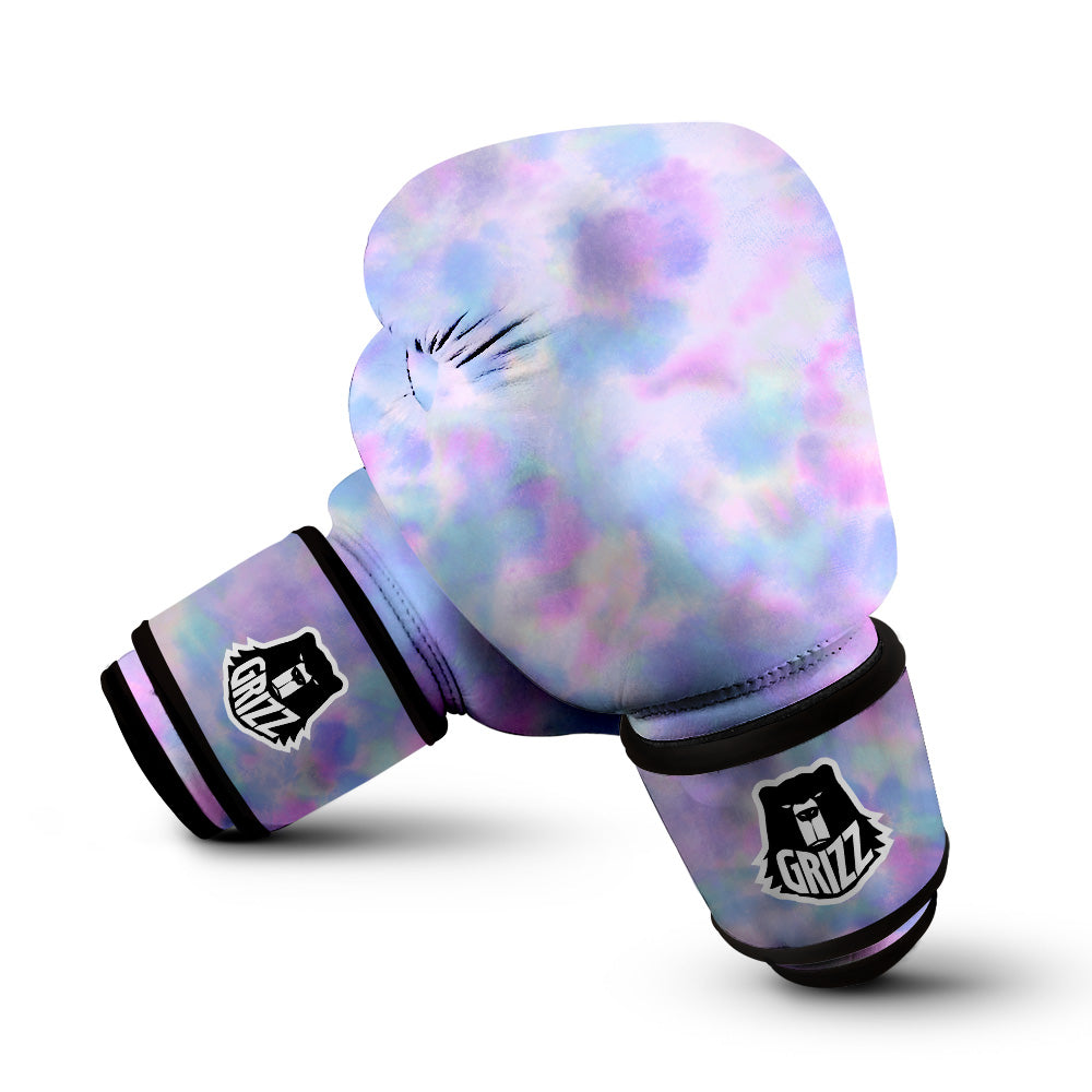 Purple And Blue Tie Dye Shibori Print Boxing Gloves-grizzshop