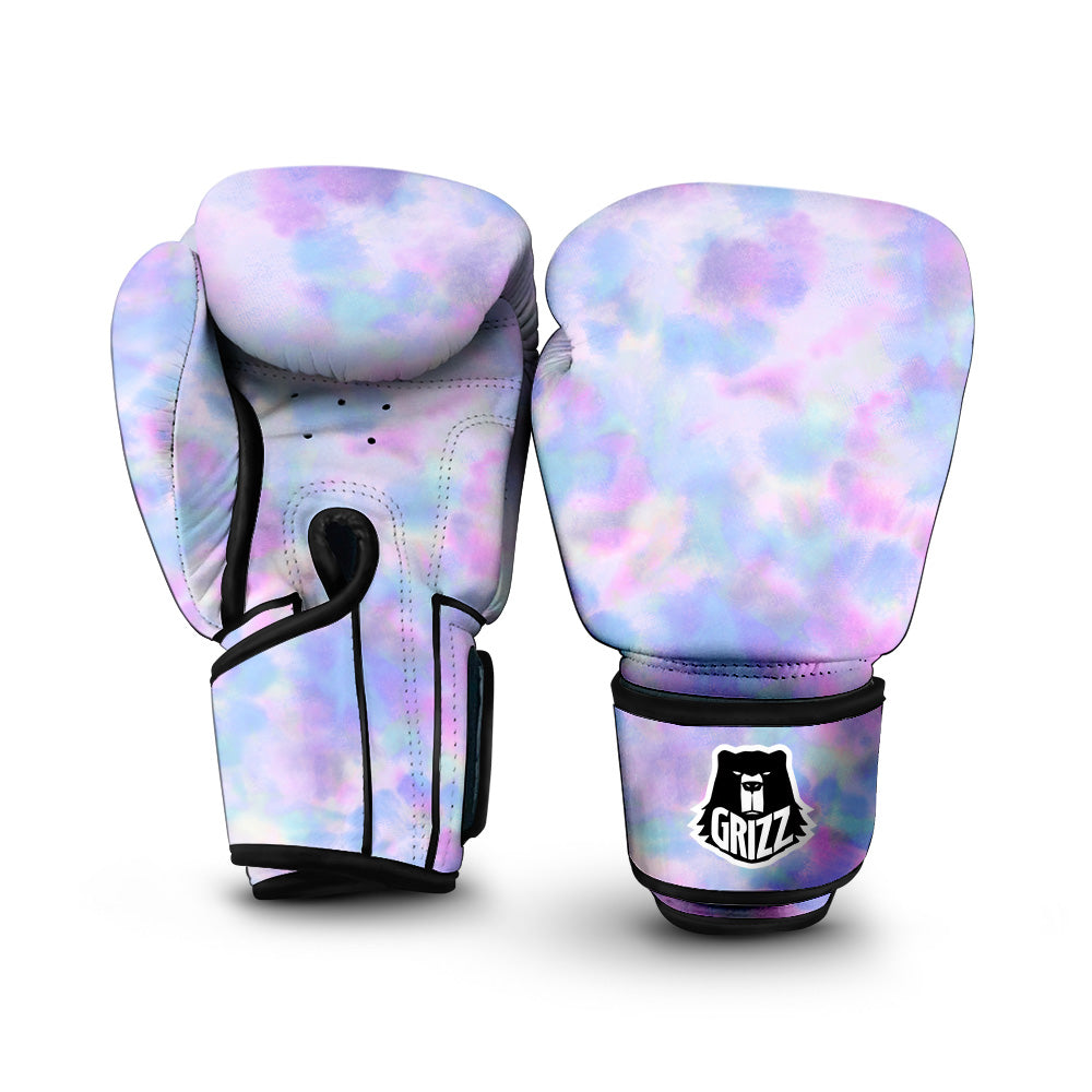 Purple And Blue Tie Dye Shibori Print Boxing Gloves-grizzshop