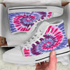 Purple And Blue Tie Dye Spiral Print White High Top Shoes-grizzshop