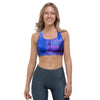 Purple And Blue Tie Dye Sports Bra-grizzshop